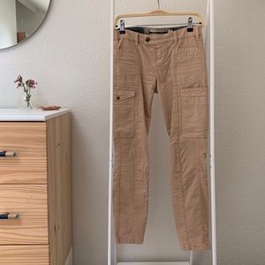 Anthropologie cargo cropped pants pink size 26